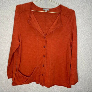 Habitat Cotton Lagenlook Pebble Rolled Edge Button Down Long Sleeve Cardigan Top